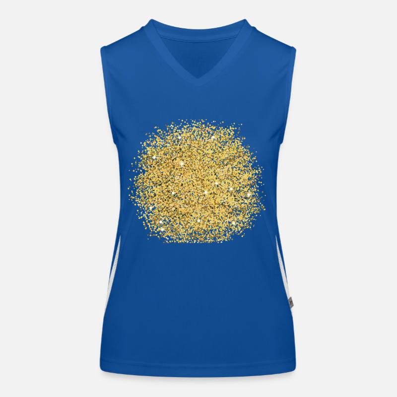 Gold Glitter Women's Functional Contrast Tank Top