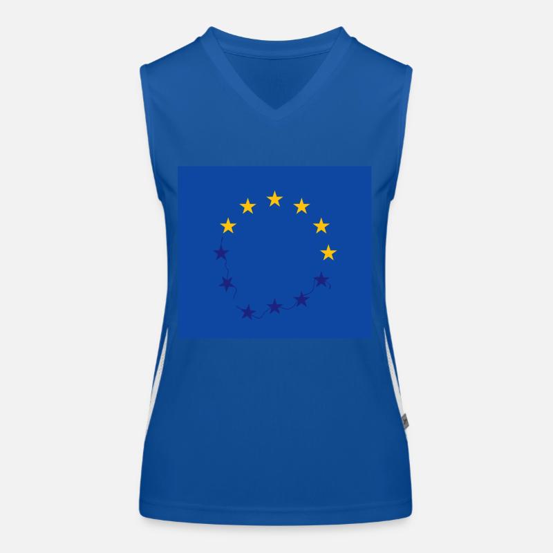 Conception pessimiste du drapeau de l’Union européenne Débardeur respirant contrasté Femme