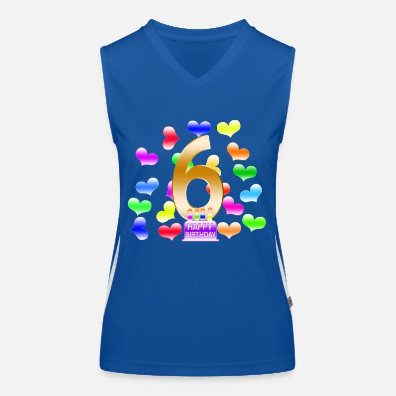 Geburtstag 6. Funktionelles Kontrast-Tank Top für Frauen