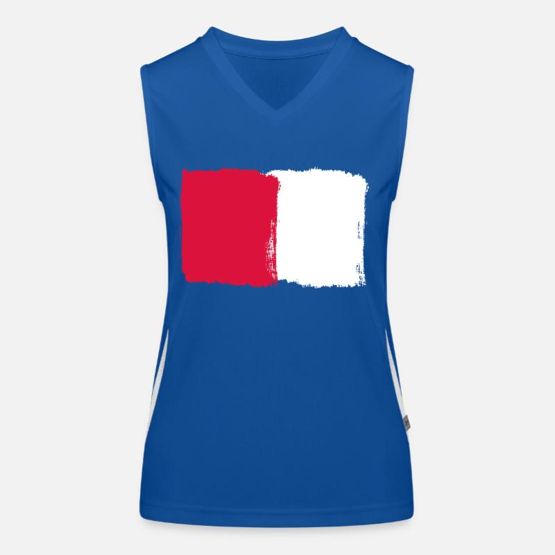 Rouge et blanc aspect usé Débardeur respirant contrasté Femme
