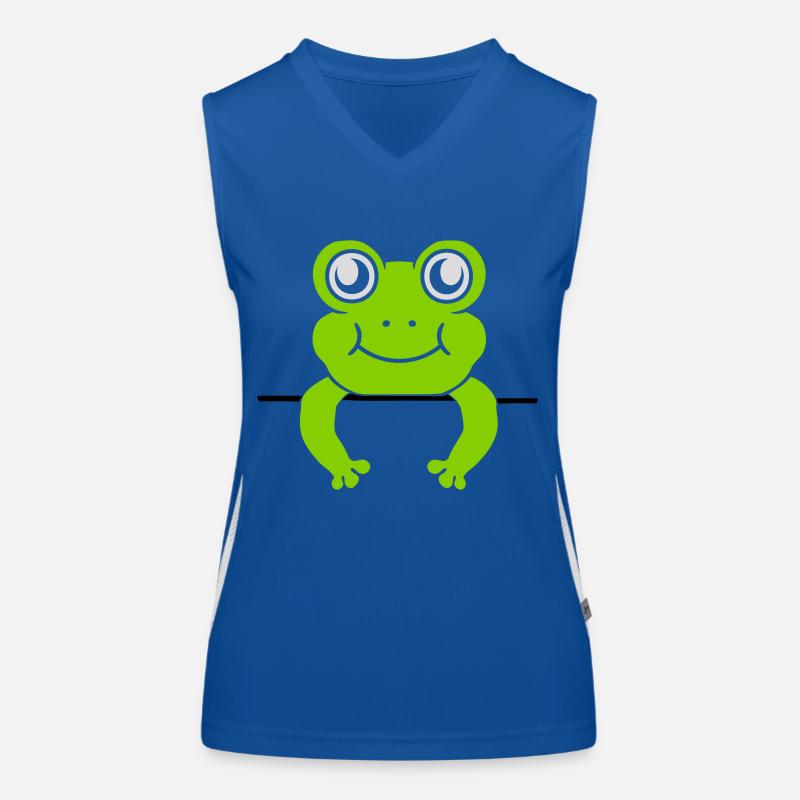 Frosch Mauer Schild Comic Funktionelles Kontrast-Tank Top für Frauen