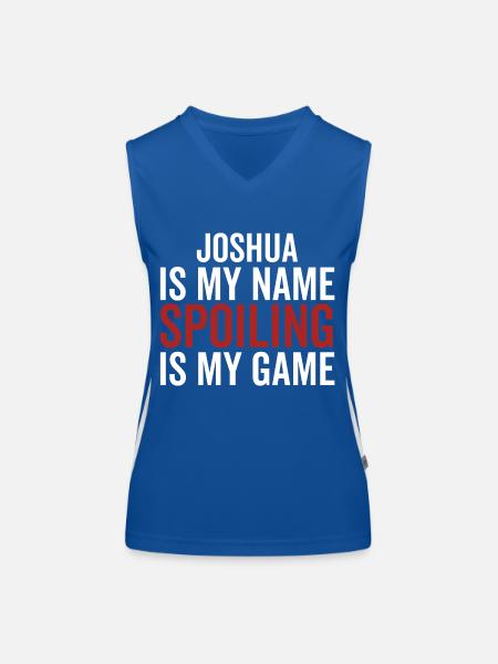 Joshua is My Name Spoiling is My Game - Women's Functional Contrast Tank Top - royal/white - Front