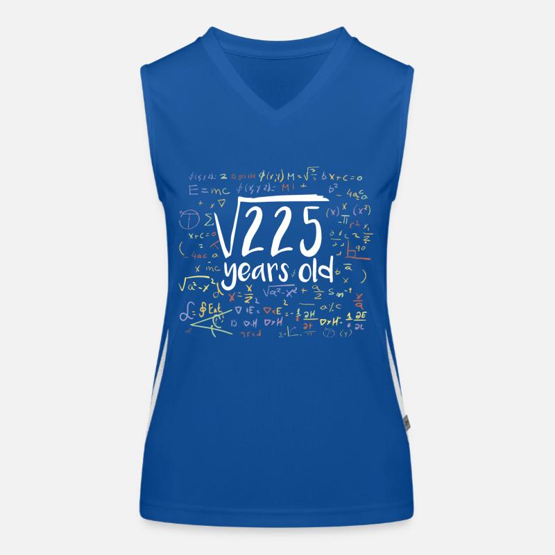 15th Birthday Square Root of 225: 15 Years Old Women's Functional Contrast Tank Top