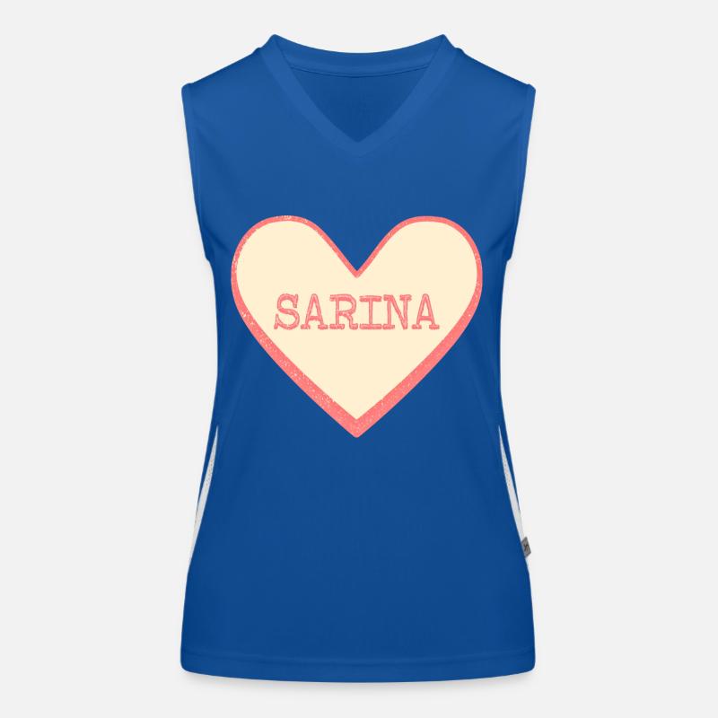 Sarina Nom Prénom Pink Sugar Heart Débardeur respirant contrasté Femme