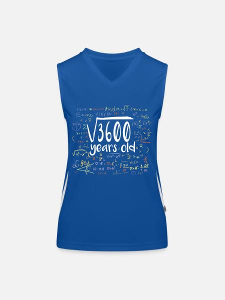 60. Geburtstag Quadratwurzel von 3600: 60 Jahre alt - Funktionelles Kontrast-Tank Top für Frauen - Royal/Weiß - Vorne