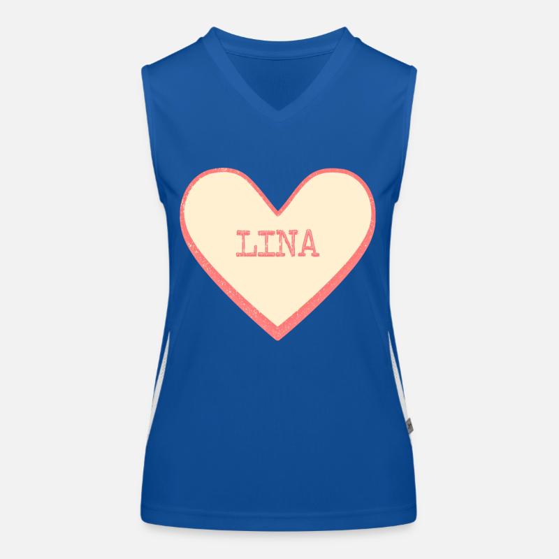 Lina Nom Prénom Pink Sugar Heart Débardeur respirant contrasté Femme