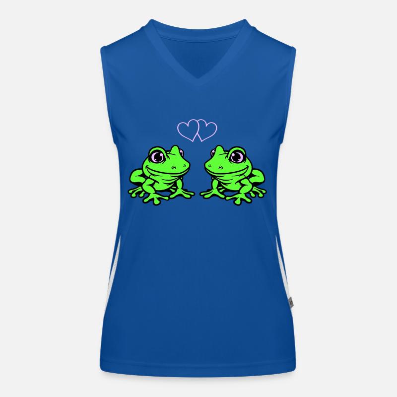 frosch comic love Funktionelles Kontrast-Tank Top für Frauen