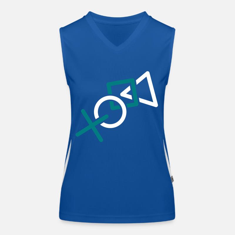 controller silhouette cool X square triangle symbols g Women's Functional Contrast Tank Top
