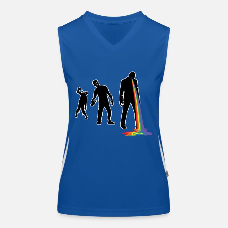 walking drunken rainbow Women's Functional Contrast Tank Top