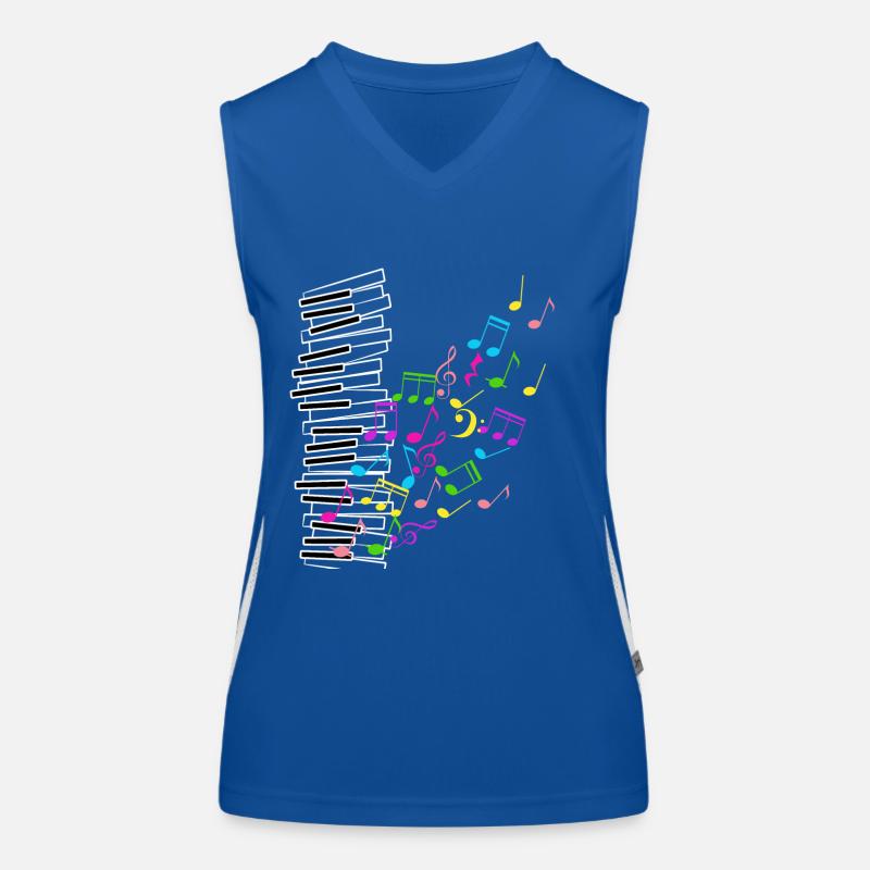 Klavier bunte Noten Funktionelles Kontrast-Tank Top für Frauen