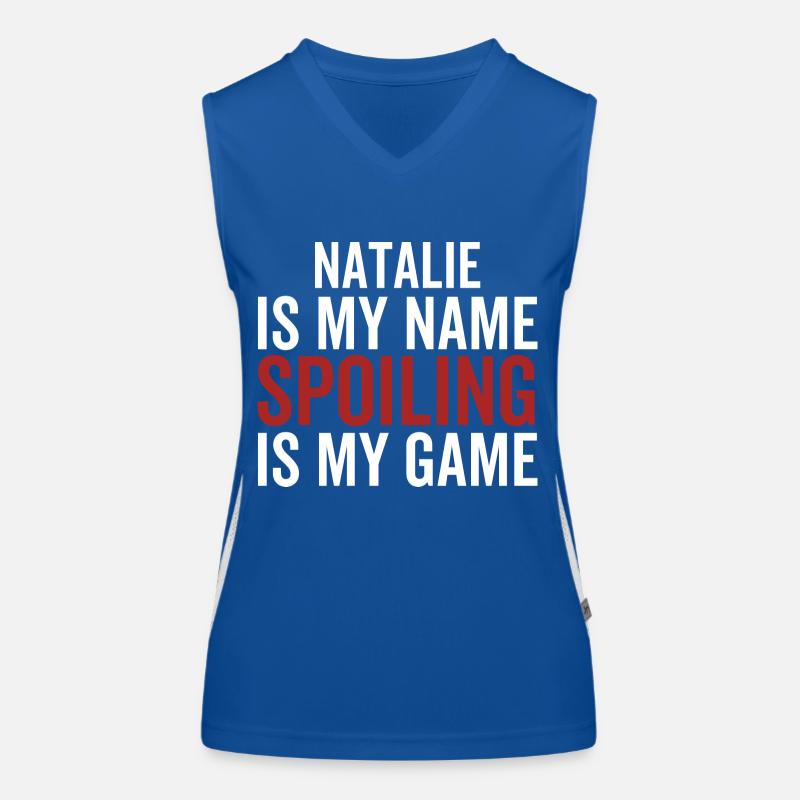 Natalie est mon nom Spoiling est mon jeu Débardeur respirant contrasté Femme