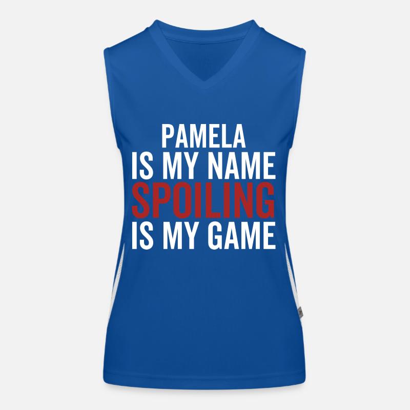 Pamela est mon nom Spoiling est mon jeu Débardeur respirant contrasté Femme