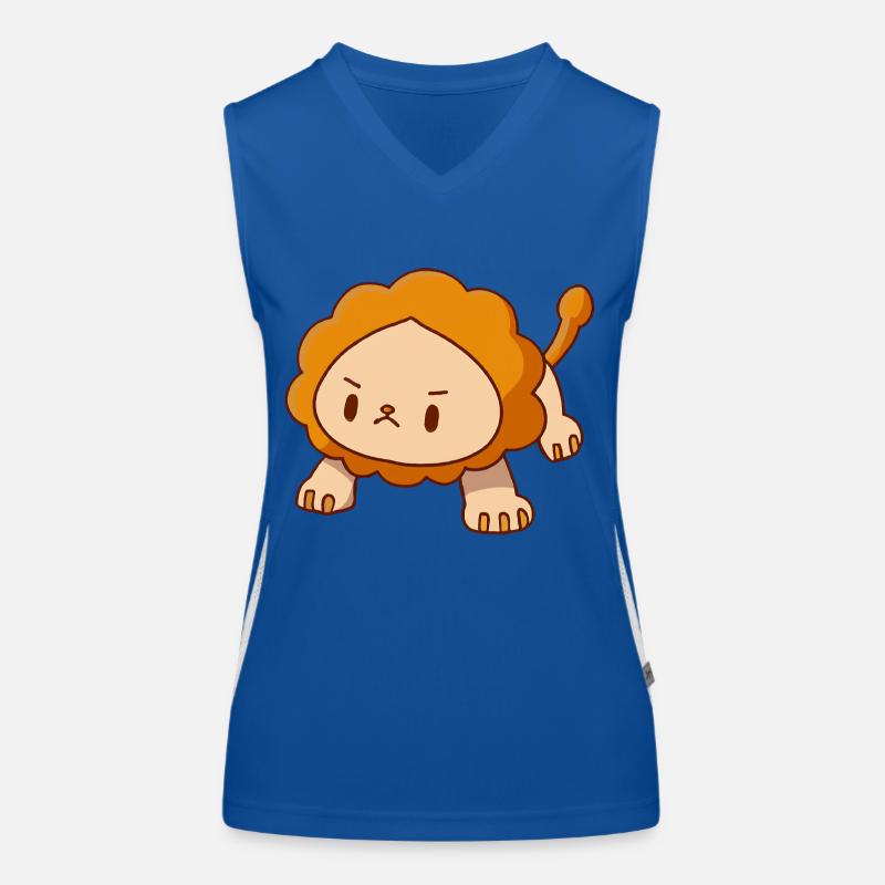 Lion Pushups Push-Ups Kawaii en colère Débardeur respirant contrasté Femme