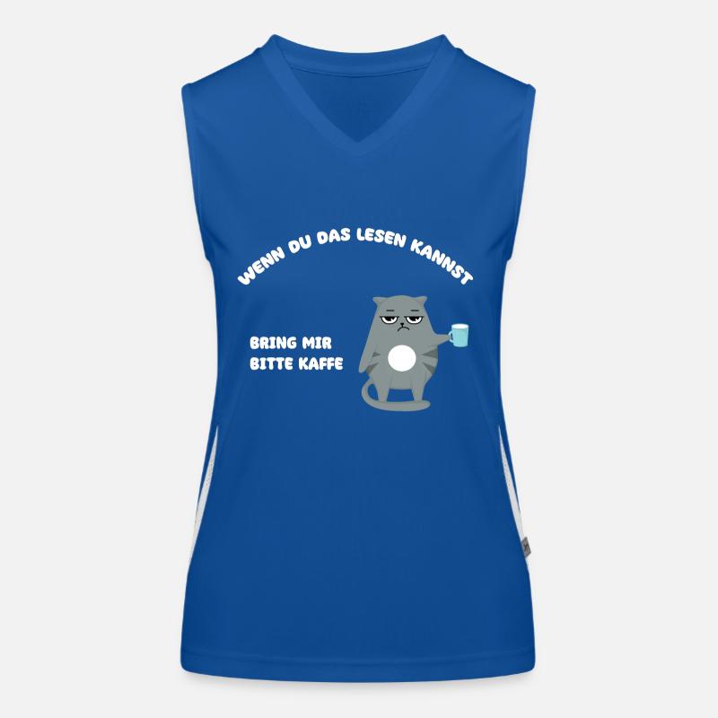 Wenn du das lesen kannst - bring mir bitte Kaffe Funktionelles Kontrast-Tank Top für Frauen