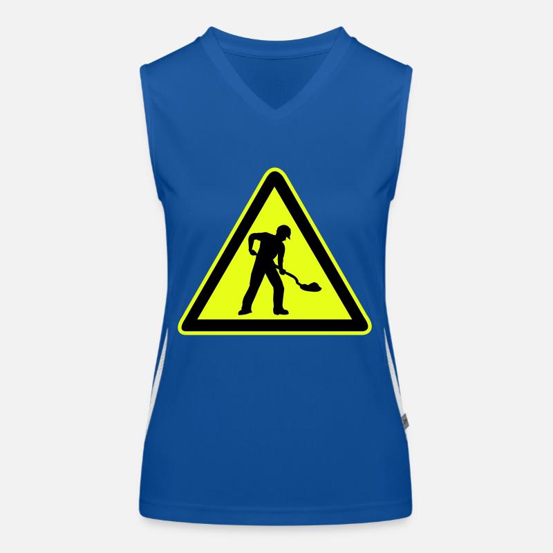 Road construction sign construction site 1 Women's Functional Contrast Tank Top