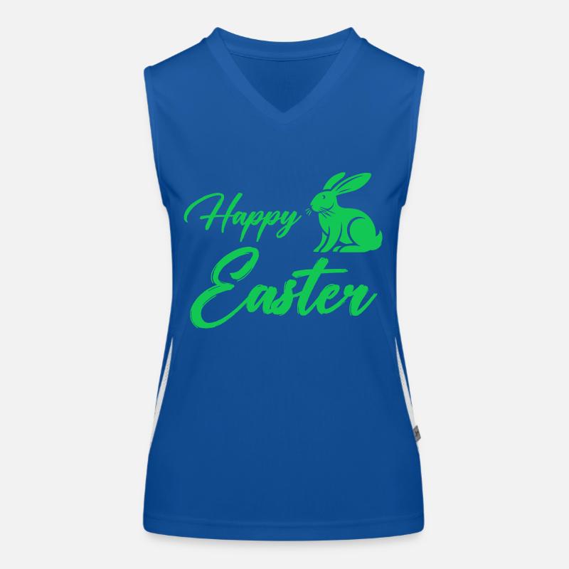 hase happy easter Funktionelles Kontrast-Tank Top für Frauen