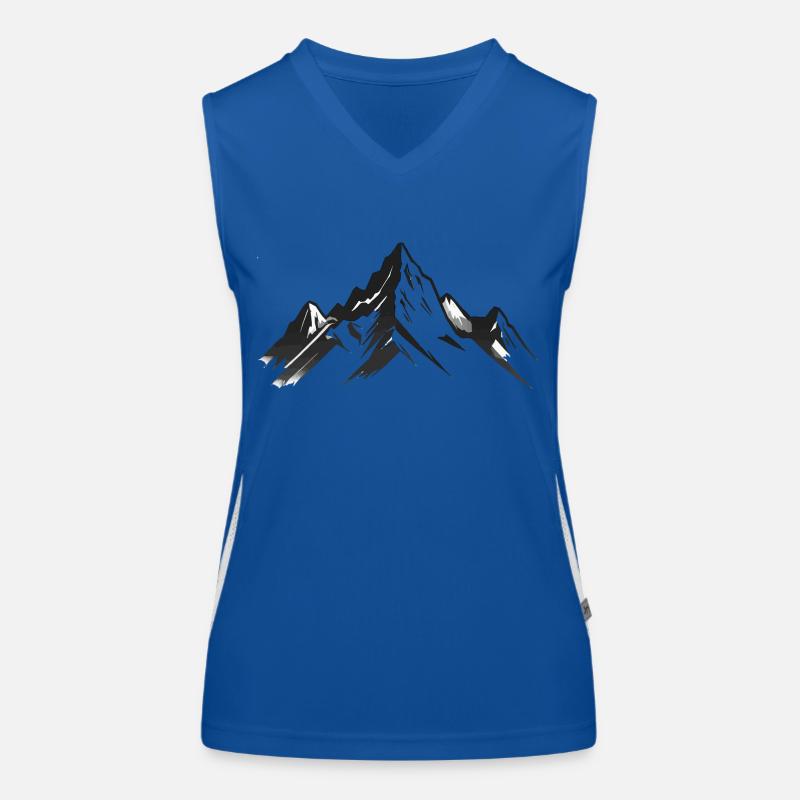 Mountain Range - Simple Hiking Sticker Funktionelles Kontrast-Tank Top für Frauen