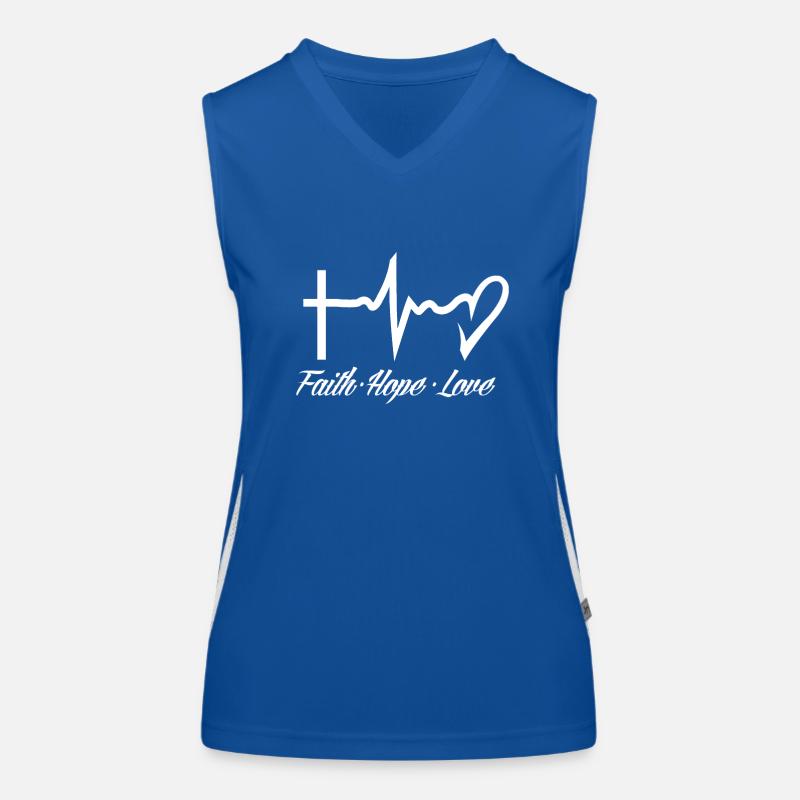 Treue Hoffnung Liebe Funktionelles Kontrast-Tank Top für Frauen