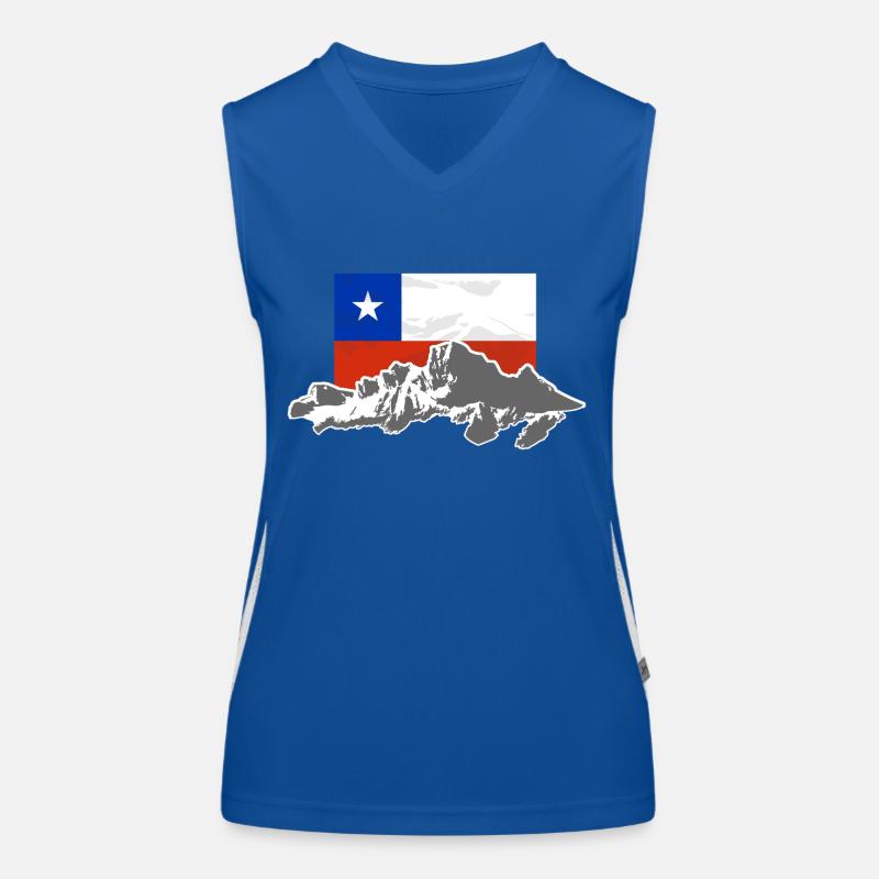 Chile - Mountains & Flag Women's Functional Contrast Tank Top