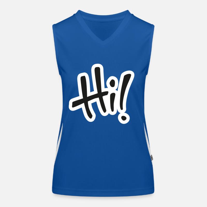 Hi! text Women's Functional Contrast Tank Top