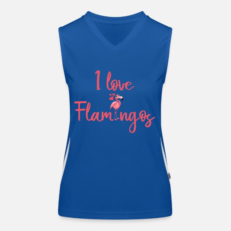 Ich liebe Flamingos Funktionelles Kontrast-Tank Top für Frauen