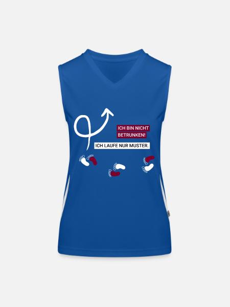 Cooler Party Spruch: Ich laufe nur Muster. - Funktionelles Kontrast-Tank Top für Frauen - Royal/Weiß - Vorne