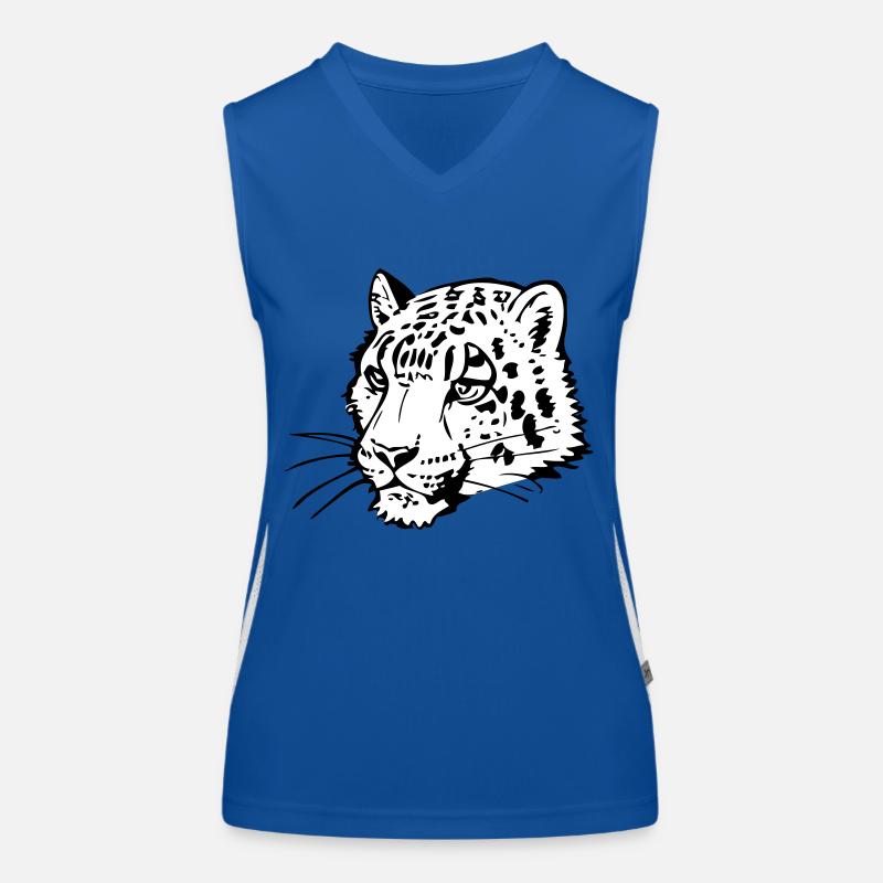 Snow leopard in comic handle Women's Functional Contrast Tank Top