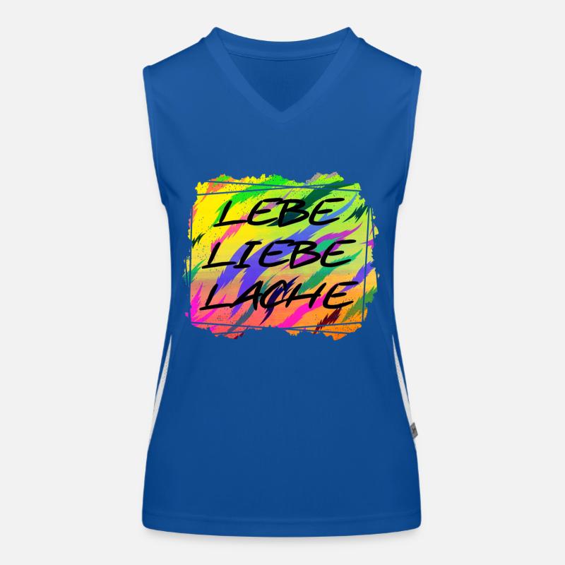LEBE LIEBE LACHE Funktionelles Kontrast-Tank Top für Frauen