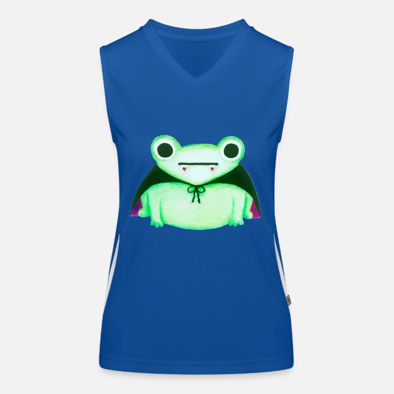 Niedliche Halloween-Vampirfrosch-Aquarellmalerei Funktionelles Kontrast-Tank Top für Frauen