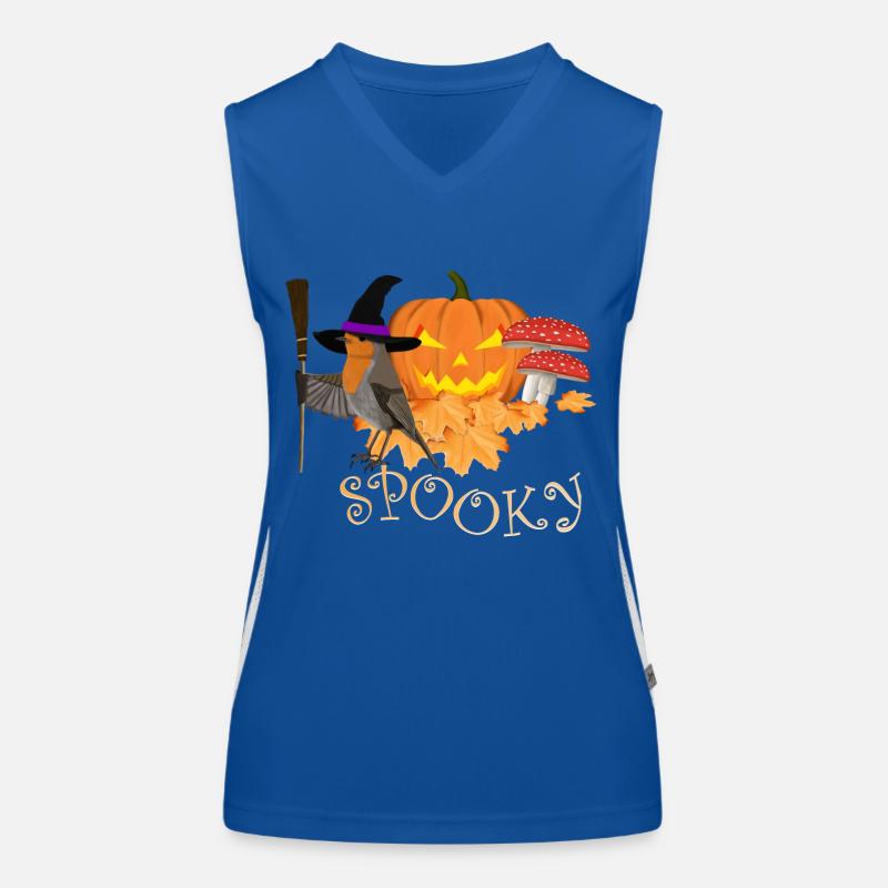 Robin Bird Birdwatcher Halloween Spooky Débardeur respirant contrasté Femme