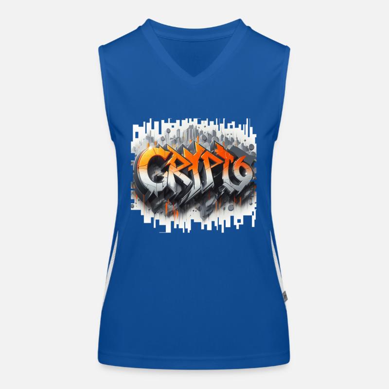 crypto, grafitti text 3D Funktionelles Kontrast-Tank Top für Frauen