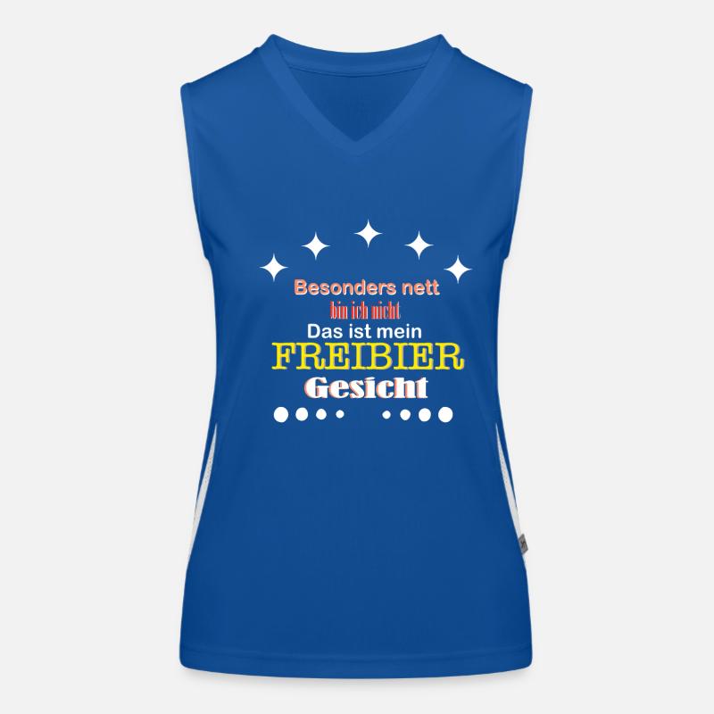 Nett bin ich nicht, das ist mein Freibiergesicht Funktionelles Kontrast-Tank Top für Frauen