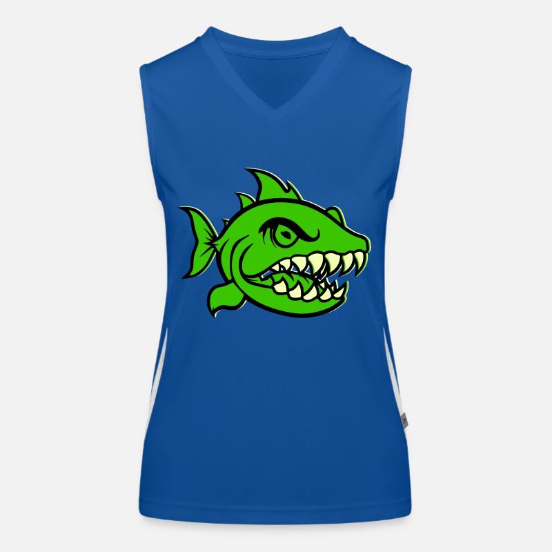 piranha comic fish Funktionelles Kontrast-Tank Top für Frauen