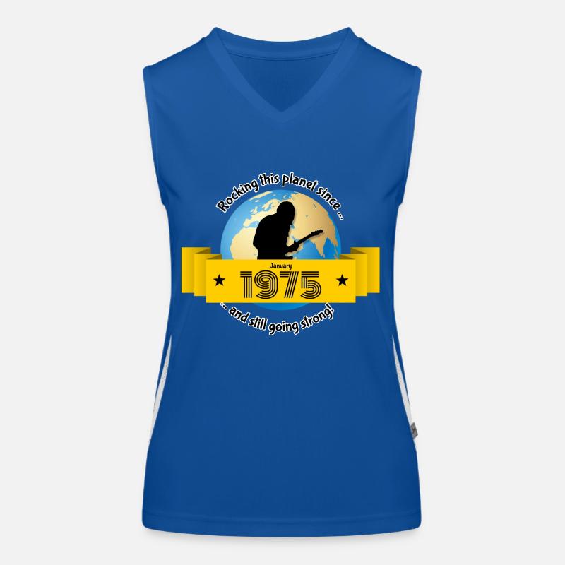 50. Geburtstag Rocking this planet since 01/1975 Funktionelles Kontrast-Tank Top für Frauen