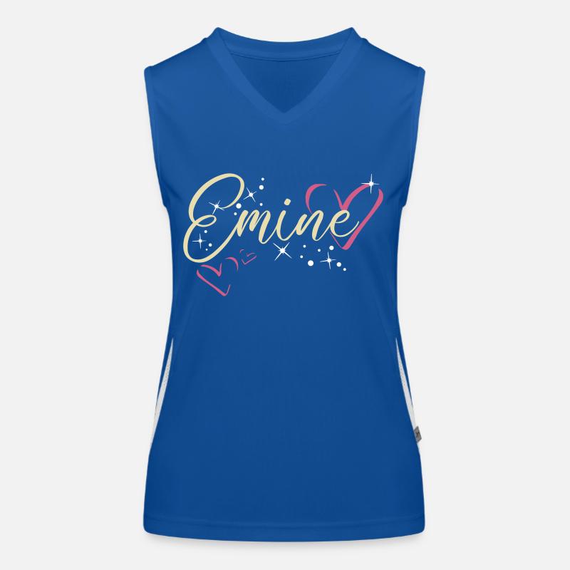 Emine nom Prénom Calligraphie coeur Débardeur respirant contrasté Femme