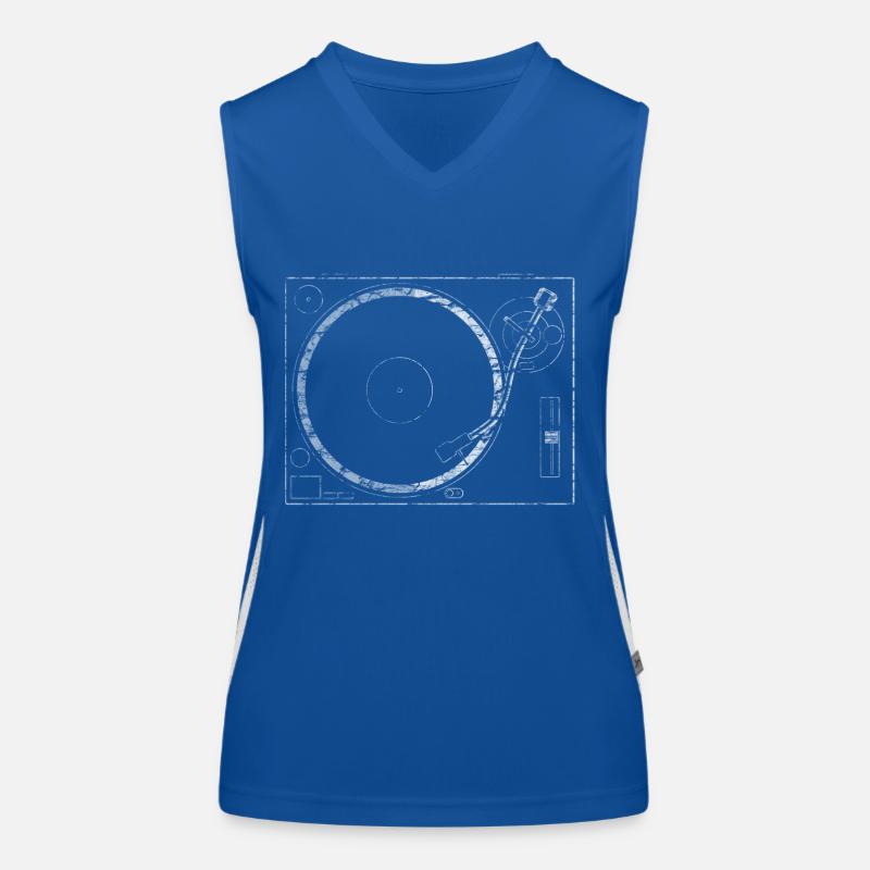 Technics DJ Turntable White Funktionelles Kontrast-Tank Top für Frauen