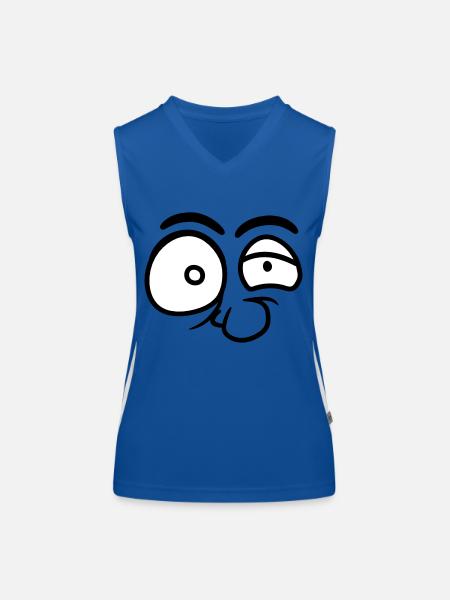 les yeux nez cool professeur fou fou ges - Débardeur respirant contrasté Femme - bleu/blanc - Devant
