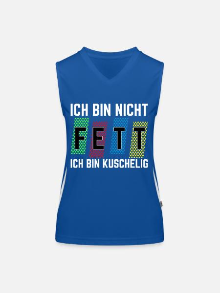 Ich bin nicht fett ich bin kuschelig - Funktionelles Kontrast-Tank Top für Frauen - Royal/Weiß - Vorne