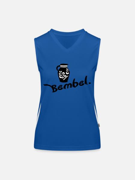 Bembel. - Le Frankfurt Original #069 #Frankfurt - Débardeur respirant contrasté Femme - bleu/blanc - Devant