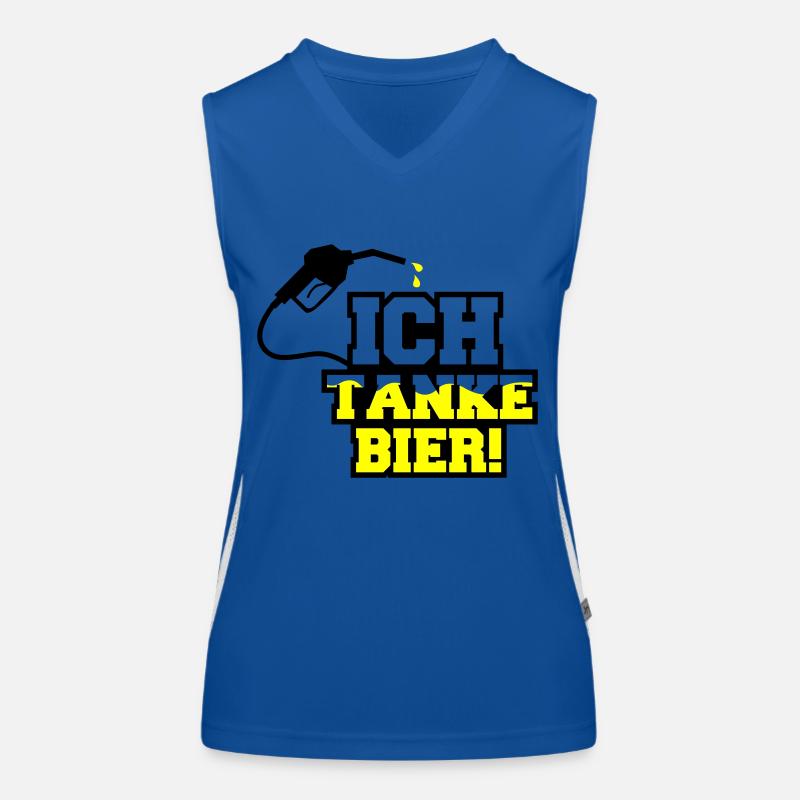 ich tanke bier 01 Funktionelles Kontrast-Tank Top für Frauen