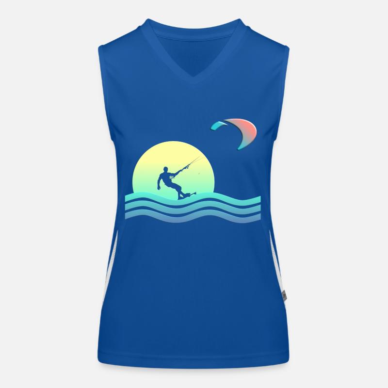 Windkind Kitesurfer Funktionelles Kontrast-Tank Top für Frauen