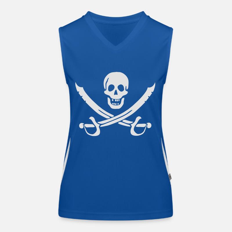 Piratenpullover Mann Weiß-Schwarz Funktionelles Kontrast-Tank Top für Frauen