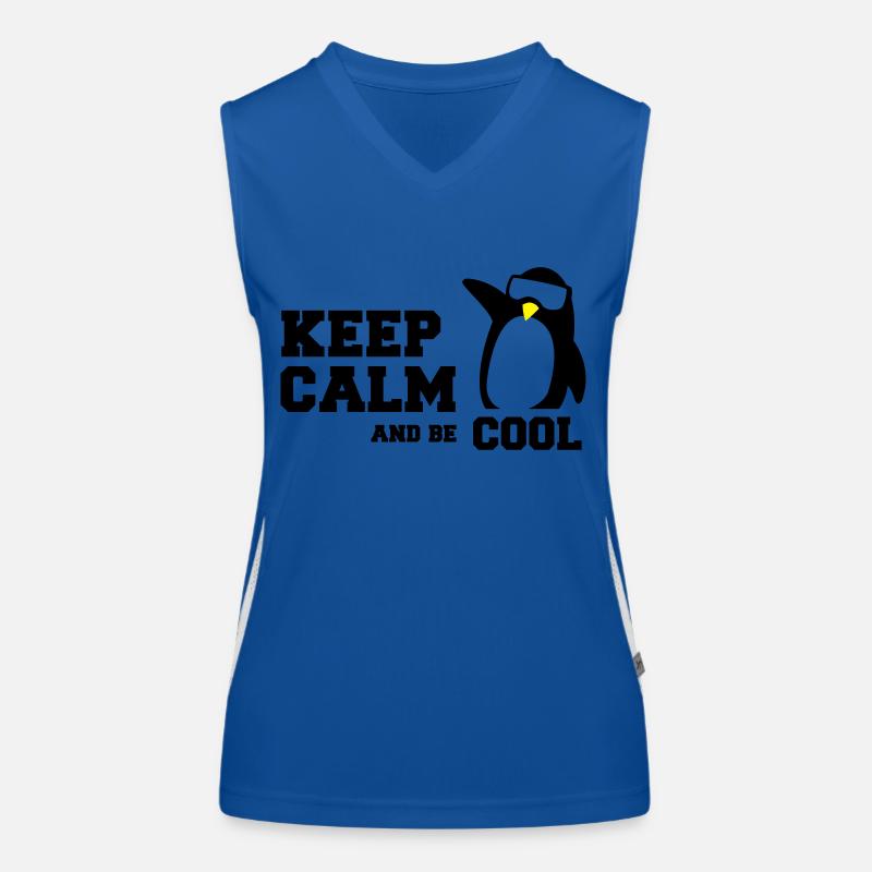 penguin keep calm Women's Functional Contrast Tank Top