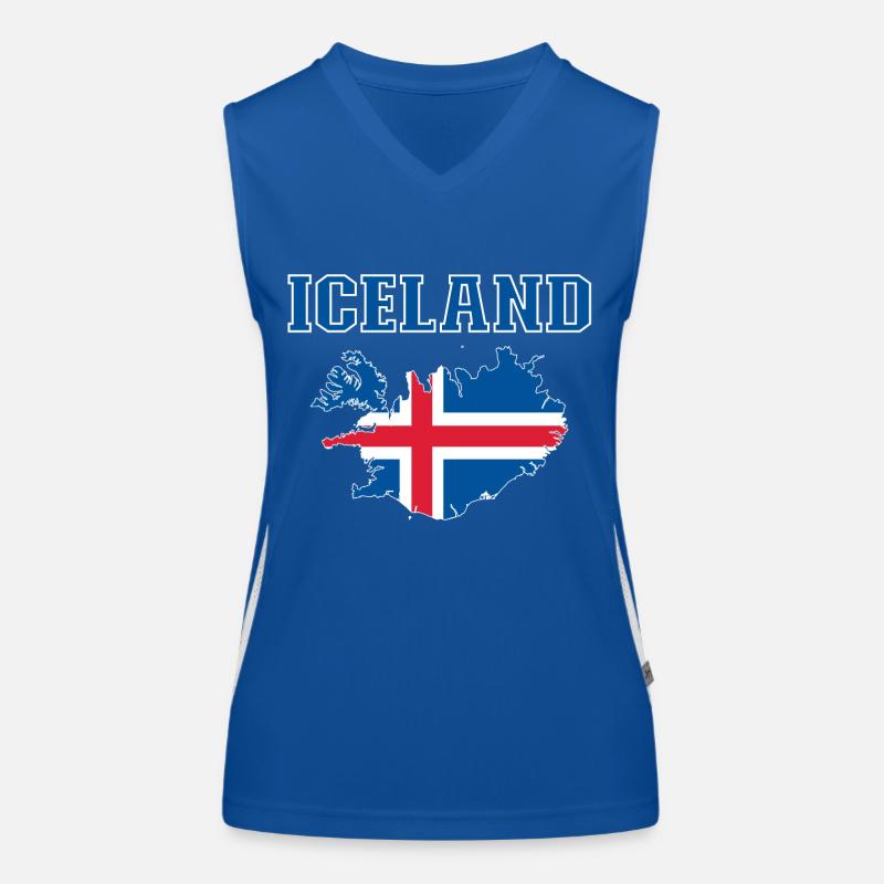 Carte du drapeau de l’Iceland Débardeur respirant contrasté Femme
