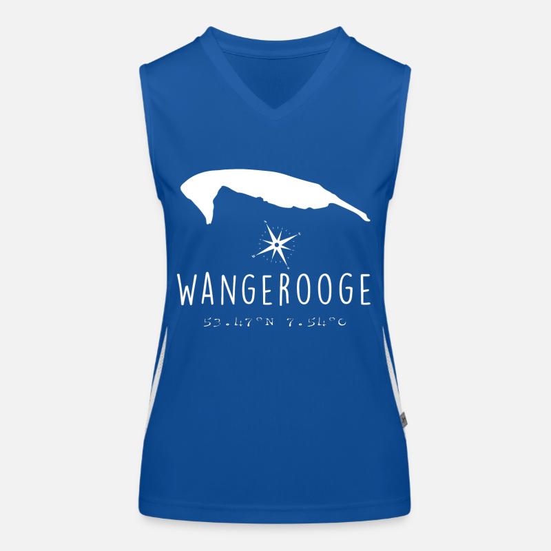 Wangerooge Herzschlag Nordsee Geschenk Funktionelles Kontrast-Tank Top für Frauen