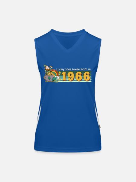 Lucky Ones Were Born in 1966 tee St. Patrick's - Women's Functional Contrast Tank Top - royal/white - Front