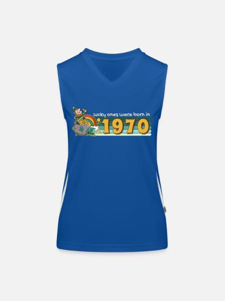 Lucky Ones Were Born in 1970 tee St. Patrick's - Women's Functional Contrast Tank Top - royal/white - Front