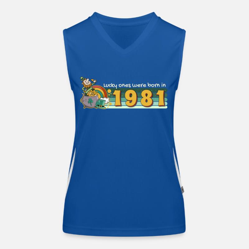 Lucky Ones wurden 1981 geboren Tee St. Patrick's Funktionelles Kontrast-Tank Top für Frauen