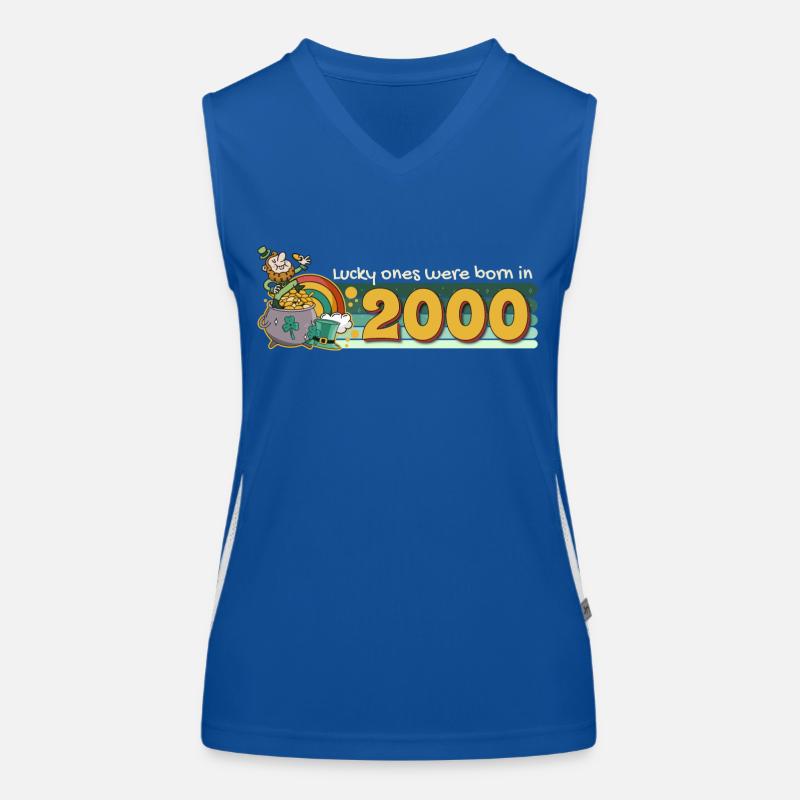 Lucky Ones Were Born in 2000 tee St. Patrick's Funktionelles Kontrast-Tank Top für Frauen