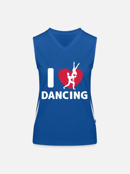 Danse Musique de danse - Débardeur respirant contrasté Femme - bleu/blanc - Devant